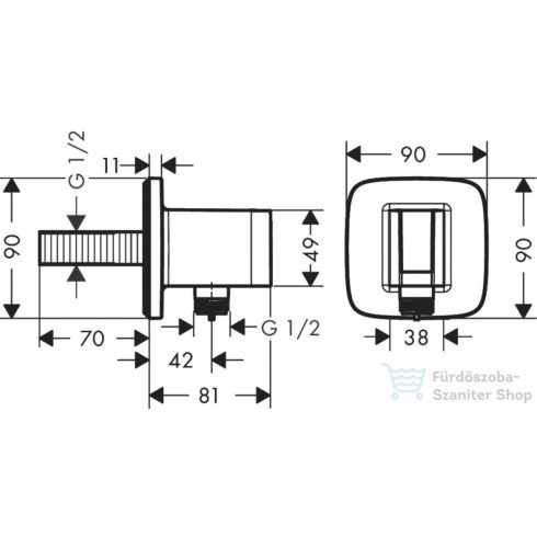 Hansgrohe FIXFIT Q zuhanytartó gégecső csatlakozóval, króm 26887000