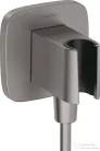Hansgrohe FIXFIT Q zuhanytartó gégecső csatlakozóval, szálcsiszolt fekete/króm 26887340