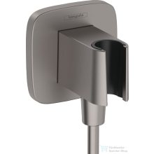   Hansgrohe FIXFIT Q zuhanytartó gégecső csatlakozóval, szálcsiszolt fekete/króm 26887340