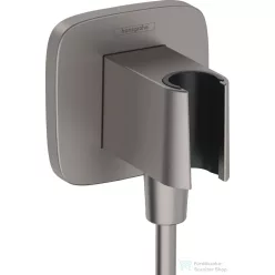   Hansgrohe FIXFIT Q zuhanytartó gégecső csatlakozóval, szálcsiszolt fekete/króm 26887340