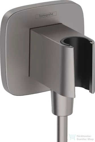 Hansgrohe FIXFIT Q zuhanytartó gégecső csatlakozóval, szálcsiszolt fekete/króm 26887340