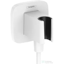   Hansgrohe FIXFIT Q zuhanytartó gégecső csatlakozóval, matt fehér 26887700