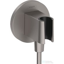   Hansgrohe FIXFIT S zuhanytartó gégecső csatlakozóval, szálcsiszolt fekete/króm 26888340
