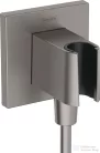 Hansgrohe FIXFIT E zuhanytartó gégecső csatlakozóval, szálcsiszolt fekete/króm 26889340