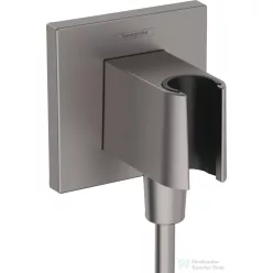   Hansgrohe FIXFIT E zuhanytartó gégecső csatlakozóval, szálcsiszolt fekete/króm 26889340