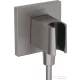 Hansgrohe FIXFIT E zuhanytartó gégecső csatlakozóval, szálcsiszolt fekete/króm 26889340
