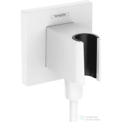   Hansgrohe FIXFIT E zuhanytartó gégecső csatlakozóval, matt fehér 26889700