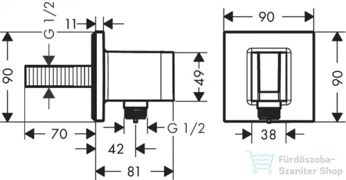 Hansgrohe FIXFIT E zuhanytartó gégecső csatlakozóval, matt fehér 26889700