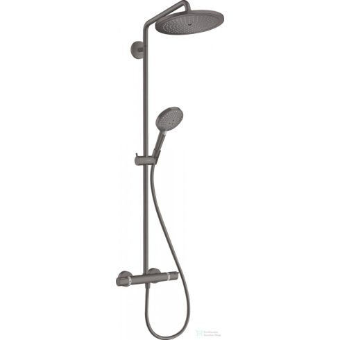 Hansgrohe CROMA SELECT S Showerpipe 280 1jet termosztátos zuhanyrendszer, 3jet kézizuhannyal,szálcsiszolt fekete/króm 26890340