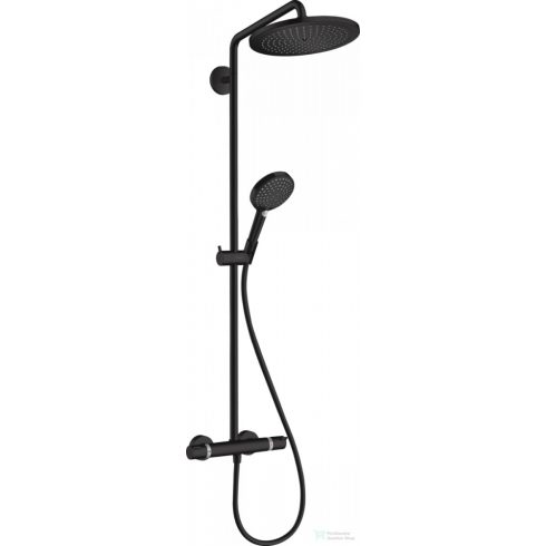 Hansgrohe Croma Select S Showerpipe 280 1jet EcoSmart 9 l/perc termosztátos zuhanyrendszer, matt fekete 26891670