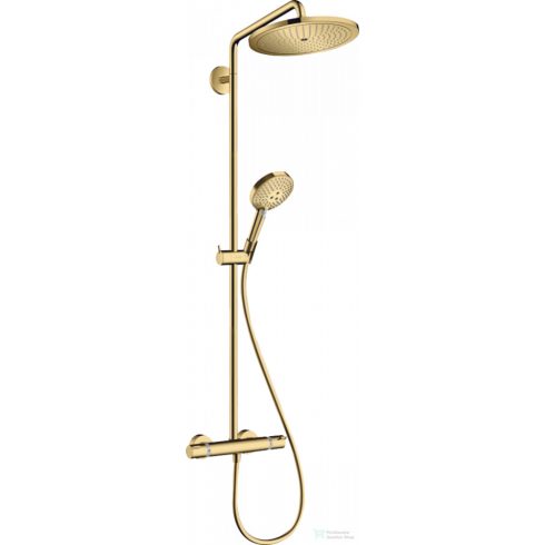 Hansgrohe Croma Select S Showerpipe 280 1jet EcoSmart 9 l/perc termosztátos zuhanyrendszer, polírozott arany hatású 26891990