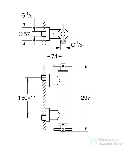 Grohe ATRIO zuhanycsaptelep zuhanyszett nélkül,Supersteel 26895DC0