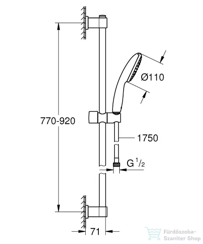 Grohe VITALIO Start 110 rudas zuhanyszett 2 funkciós fejjel,matt fekete 269542431