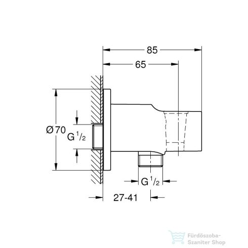 Grohe VITALI UNIVERSAL zuhanytartó gégecső csatlakozóval,kóm 26962001