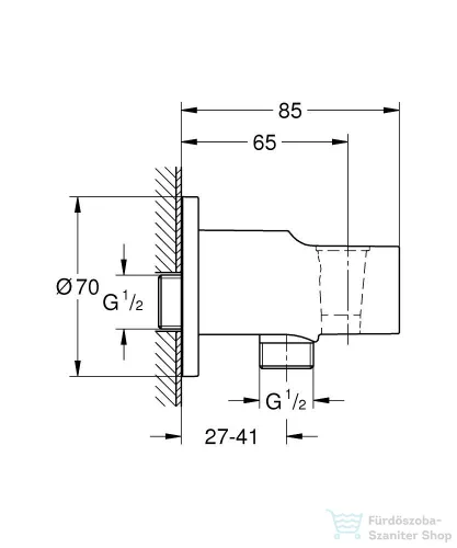 Grohe VITALI UNIVERSAL zuhanytartó gégecső csatlakozóval,kóm 26962001