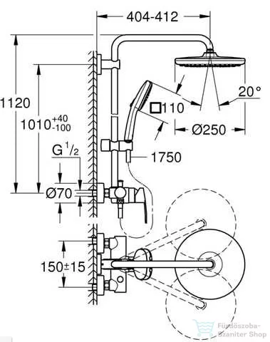 Grohe VITALIO Comfort 250 zuhanyrendszer,króm 26985001