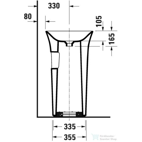 Duravit WHITE TULIP szabadonálló mosdó szifonnal,kerámia fedeles leeresztővel,Wondergliss bevonattal,27025000701