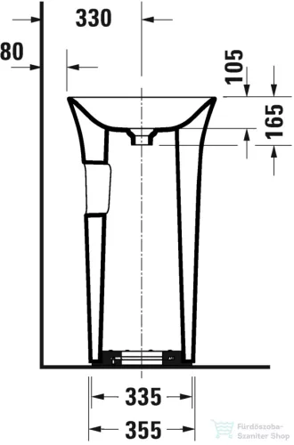Duravit WHITE TULIP szabadonálló mosdó szifonnal,kerámia fedeles leeresztővel,Wondergliss bevonattal,27025000701