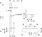 Hansgrohe Raindance Select, 150 Combi 0,90m, DN15, fehér króm 27037400