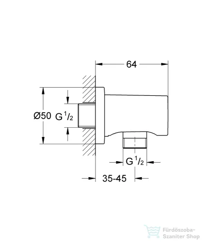 Grohe RAINSHOWER gégecső csatlakozó,Hard Graphite 27057A00
