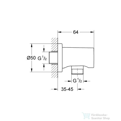 Grohe RAINSHOWER gégecső csatlakozó,Brushed Warm Sunset 27057DL0