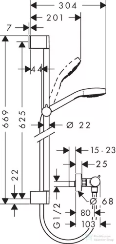 Hansgrohe Croma Select E Vario Combi szett 0,65m 27081400
