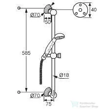 Kludi 1926 rudas zuhanygarnitúra 1S, aranyozott 2710345