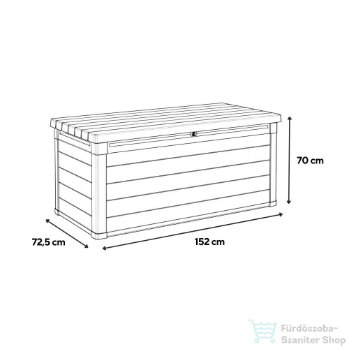 Curver Decocoat műanyag kerti lád 570 l viharszürke 271041