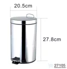 AQUALINE SIMPLE LINE szemetes kosár, átm:210x280mm, 5l, fényes inox (27105)