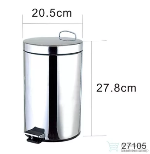 AQUALINE SIMPLE LINE szemetes kosár, átm:210x280mm, 5l, fényes inox (27105)