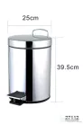 AQUALINE SIMPLE LINE szemetes kosár, átm:250x400mm, 12l, fényes inox (27112)