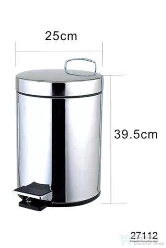 AQUALINE SIMPLE LINE szemetes kosár, átm:250x400mm, 12l, fényes inox (27112)