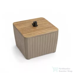 Deco Luzon műrattan napernyőtartós kerti asztal kőrisfa-cappuccino