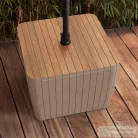 Deco Luzon műrattan napernyőtartós kerti asztal kőrisfa-cappuccino