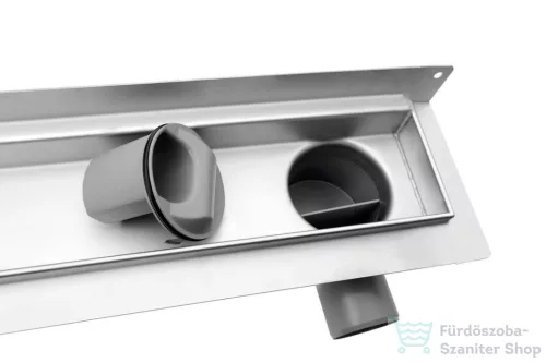 AQUALINE KROKUS padlóösszefolyó sarokba, szifonnal, 860x12cm, inox 2715-90