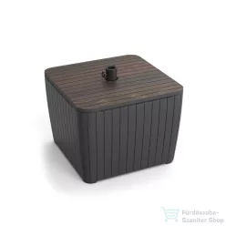   Curver Deco Luzon műrattan napernyőtartós kerti asztal dió-grafit 271504