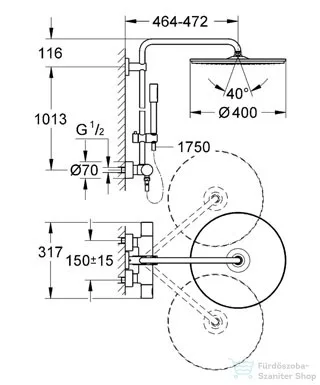 Grohe Rainshower 400 termosztátos zuhanyrendszer 27174001