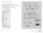 Kaldewei Cayono DUO 170x75 beépíthető acéllemez fürdőkád 724 (272400010001)