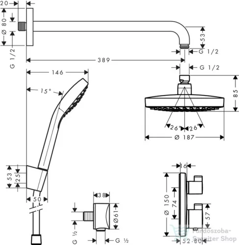 Hansgrohe Design zuhanyszett Croma Select S / Ecostat S 27295000