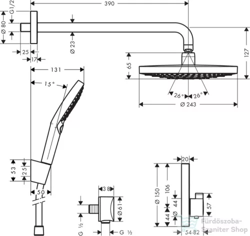 Hansgrohe Design zuhanyszett Raindance Select S / ShowerSelect S 27297000