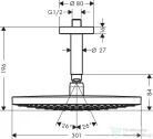 Hansgrohe HG RD Select S 300 2jet fejzuhany mennyezeti króm 27337000