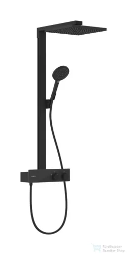 Hansgrohe RAINDANCE E Showerpipe 300 1jet termosztátos zuhanyrendszer, matt fekete 27361670
