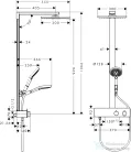 Hansgrohe RAINDANCE E Showerpipe 300 1jet termosztátos zuhanyrendszer, matt fekete 27361670