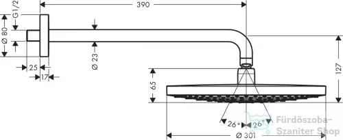 Hansgrohe HG RD Select S 300 2jet fejzuhany fali króm 27378000