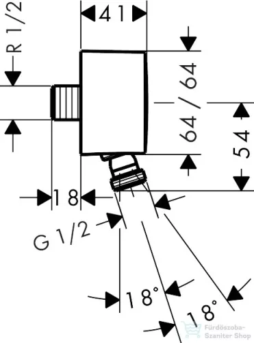 Hansgrohe Fixfit fali csatlakozó visszafolyás-gátlóval DN15, króm  27414000