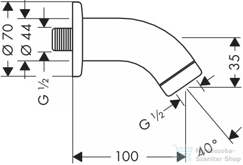 Hansgrohe Zuhanykar 100 mm DN15, króm 27438000