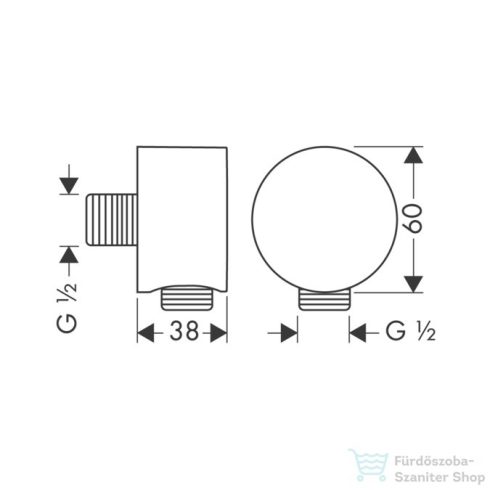 Hansgrohe AXOR STARCK Fixfit gégecső csatlakozó DN15,szálcsiszolt bronz 27451140