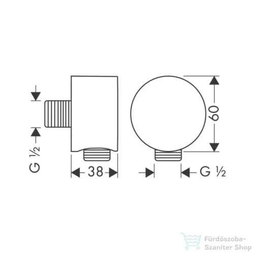 Hansgrohe AXOR STARCK Fixfit gégecső csatlakozó DN15,szálcsiszolt arany hatású 27451250