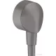 Hansgrohe FIXFIT E gégecső csatlakozó visszafolyás gátló nélkül, szálcsiszolt fekete/króm 27454340