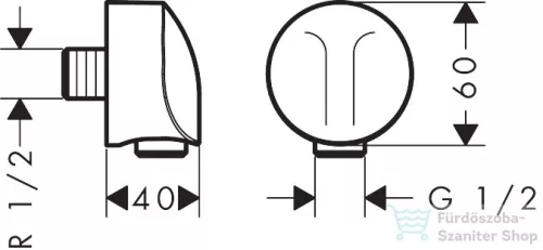 Hansgrohe Fixfit E fali csatlakozó visszafolyás-gátlóval DN15, króm 27458000